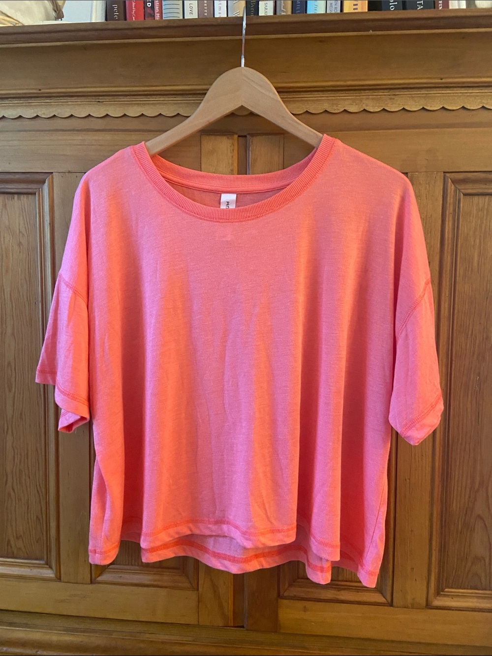 XXL Colosseum Coral Pink Short Sleeve Relaxed Cropped Tee